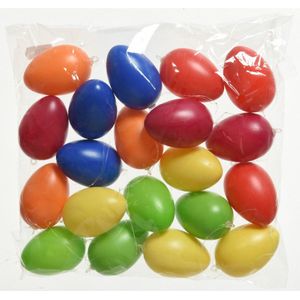 60x Gekleurde Plastic Paaseieren 6 cm - Vrolijke Hangdecoratie voor Paastakken