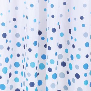 Differnz Douchegordijn Circles – 120 x 200 cm – Verzwaard – 100% Polyester – Wit/Blauw