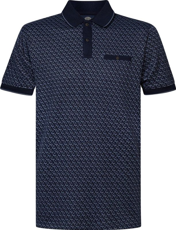 Petrol Industries - Heren All-over Print Polo Beachcomber - Blauw - Maat M