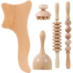 Lexium Maderotherapie set - Madero - Massage roller - Houttherapie - Anti-cellulitis - Maderotherapie set massage - Massage hout
