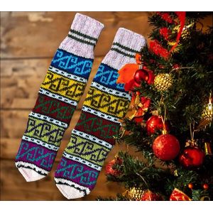 Huissokken Dames en Heren - Handgebrijde Warme Sokken - Dikke, Warme Sokken - Winter Sokken - kleurrijk design- Kerst & Sinterklaas Cadeautjes - Cadeau - kado