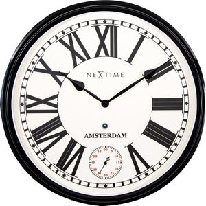 NeXtime Amsterdam - Klok - Rond - Ø52 cm - Zwart