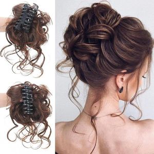 Allecto Plus - Volumineus Krullend Haarstukje in Donkerbruin - Haarelastiek - Synthetisch - Dames en Meisjes - Volume Clip Bun - Krullend Haar - Haaraccessoire