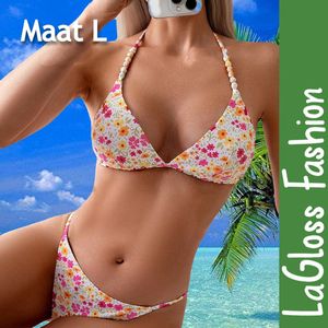 LaGloss® Bloemenprint Bikini Set - zomer - beach swimsuit - strand bikini zwembad - 2-delig - Maat L **