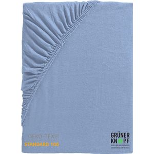 Hoeslaken 180 x 200 cm - duurzaam bedlaken 180 x 200 cm, bedlaken 180 x 200 katoen, hoeslaken 180 x 200 cm katoen, flanellen hoeslaken 180 x 200 cm ademend en zacht - lichtblauw