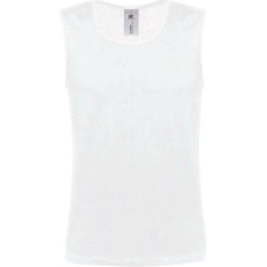 Tank Top Heren M B&C Mouwloos White 100% Katoen