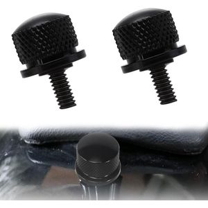 Aluminium zadelschroeven set van 2 stuks voor motorfiets zadelbevestiging - Bilet chroom zwarte zitbank voor Harley Davidson modellen (1/4 inch-20 schroefdraad)