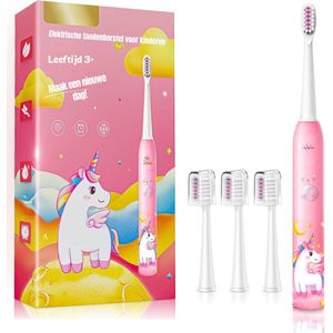 Goodivery - Elektrische Tandenborstel Kinderen - Kindertandenborstel - Waterdicht - 3 Zachte Borstelkoppen - 24x14x4cm - Roze