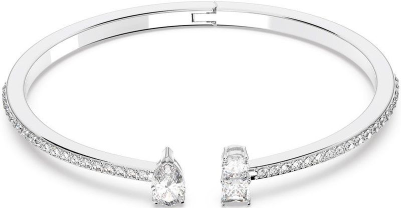 Swarovski - Attract Cuff - Mixed Cuts - Wit - Rhodium Plated - Kristallen
