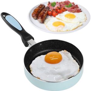 16-cm anti-aanbakpan omeletpan kleine braadpan met handvat - krasbestendige roestvrijstalen braadpan voor inductie - keuken camping