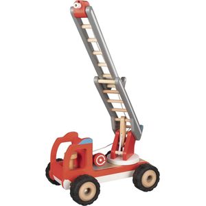 Goki Brandweerwagen Jongens 27 Cm Hout Rood/zilver