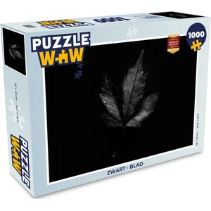 Puzzel Zwart - Blad - Legpuzzel - Puzzel 1000 stukjes volwassenen