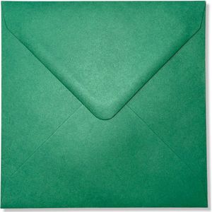 100 Luxe vierkante enveloppen - Kerstgroen - 14x14 cm - 100 grams - vierkant 140x140mm