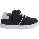Leren Sneakers - Marineblauw - Met Elastische Veters en Klittenbandsluiting