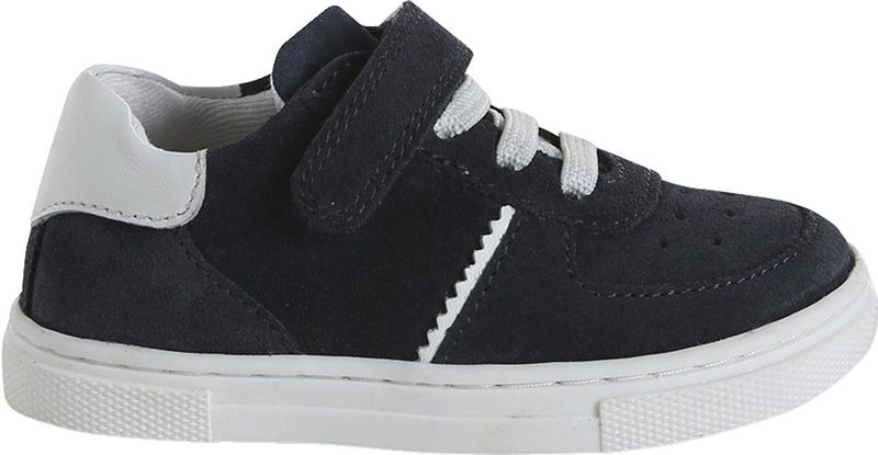 Leren Sneakers - Marineblauw - Met Elastische Veters en Klittenbandsluiting