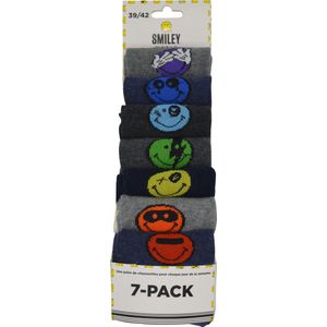 HEREN/MANNEN HAPPY SMILEY SOCKS- MULTIPACK- 7 PAAR SOKKEN- EYES- 39/42