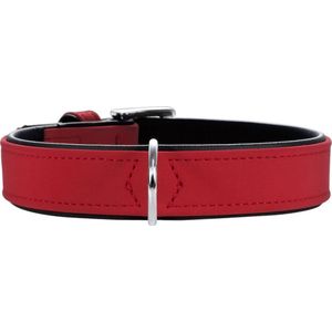 Hunter halsband voor hond softie kunstleder nubuck look rood / zwart 36-44 cmx28 mm