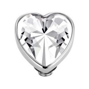 Melano Friends Valentine heart zetting - zilverkleurig - crystal - dames - 7 mm