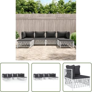 The Living Store Loungeset Bukarest - Tuinhoekbank 72x72x66 cm - Wit