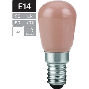 SPL E14 LED Lamp 2W Dimbaar - Extra Warm Wit - 1800K - LED Filament P26 Flame - 5 Stuks