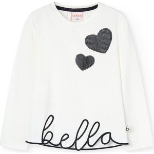 Boboli - Stretch Knit T-shirt - Wit - Lange Mouwen - Meisjes