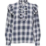 Only - Onlfiga Flounce Top - Blouse - Cloud Dancer/Night Sky