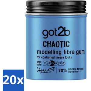 20 x Got2B - Wax - Warhoofd - 100 ml - Haarstyling - Warrig Haar - Chaos Haar - Medium Hold Wax - Nonchalant Look