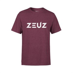 ZEUZ Sport T-Shirt Unisex - Sportkleding Man & Vrouw - Fitnesskleding Heren & Dames - Jongens & Dames Kleding voor Fitness, CrossFit & Gym - Maat XS - Bordeux Rood / Maroon
