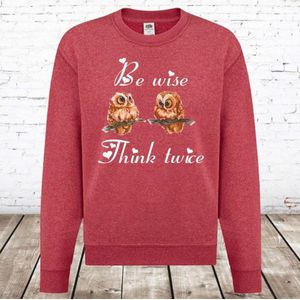 Meisjes trui met uilen -Fruit of the Loom-122/128-Trui meisjes