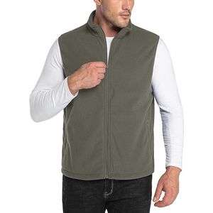 Ultrazacht heren fleece vest met staande kraag - Mouwloos outdoor fleecejack met zakken