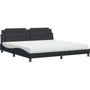 vidaXL-Bed-met-matras-kunstleer-zwart-200x200-cm