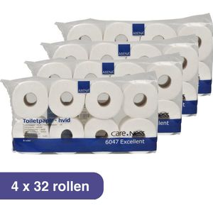 ABENA Toiletpapier Excellent 3-laags - 4 pakken - 32 rollen -Extra Stevig en Zacht - 250 vellen per rol (extra veel) - Ecolabel