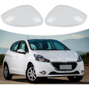 Autoafdekkingen voor buitenspiegels Peugeot 208 2012-2019 2 stuks ABS achteruitkijkspiegeldoppen (wit)