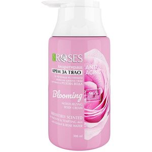 Agiva ROZEN BLOOMING ANTI-RIMPEL 96% Natuurlijke HYDRATERENDE Bodycrème met RETINOL, HYALURONZUUR, VITAMINE E en ROZENWATER 300 ml
