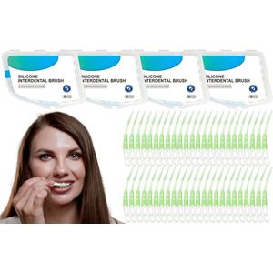 Interdental Brushes - 48 Pcs - Silicone Toothbrush voor Tandenreiniging - Interdentale Ruimtes voor Mondhygiëne