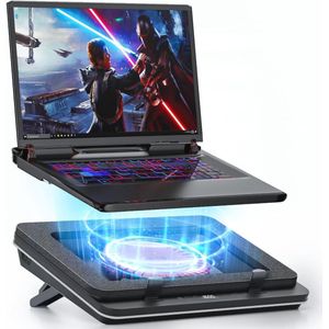 Laptopkoelpad met 14 cm Turbo-Ventilator voor Gaming Laptops - 14,1 tot 19,3 inch Koeler met Stoffilter