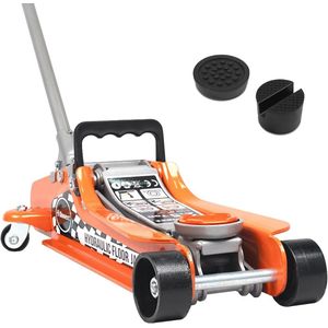 Lage stalen vloerkrik met 2,5 ton hefvermogen en dubbel zuigers