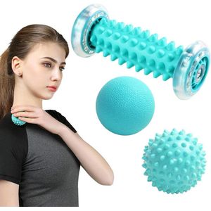 Voetmassagerollenset - spierroller & ballen - egelbal voor massage van de voet [3-delige set]