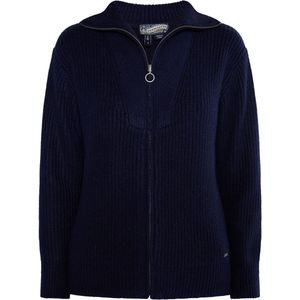 DreiMaster - Vest - Marine - Dames - Relaxte Pasvorm - Hoge Troyerkraag