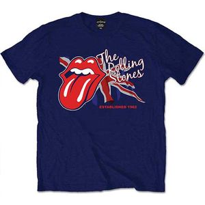 The Rolling Stones - Lick The Flag Heren T-shirt - S - Blauw