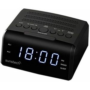 Sunstech - Frd35ubk - Wekker - Zwart - LED Scherm - Dubbel Alarm