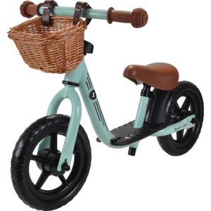 Bandits & Angels loopfiets Starter mint met mandje - 2 jaar - jongens en meisjes - metaal - mint