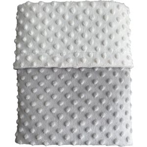 IL BAMBINI Wiegdeken Minky Luna - Baby dekentje - Knuffeldeken - 75 cm x 100 cm - CrÃ¨me wit & Grijs