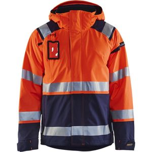 Blåkläder 4987-1987 Shell jack High Vis ongevoerd Oranje/Marineblauw maat XL