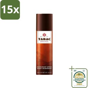 15 x Tabac Original - Deodorant Spray - Anti-transpirant - 200 ml - Grootverpakking - Tabac Original - Anti-transpirant - Deodorant Spray - Mannelijke Geur - Zweetvermindering