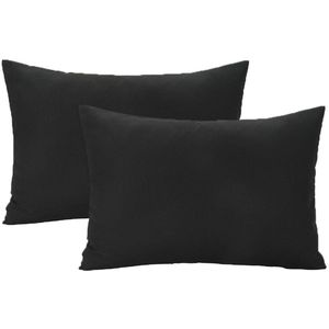Tweedelige kussensloopset voor baby en peuter - kussensloop voor peuter - reiskussensloop - zacht en ademend envelopdesign - unisex - beddengoed - wieg - 49 x 36 cm - machinewasbaar -Zwart
