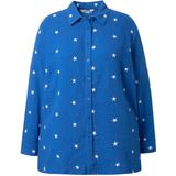 Angel of Style Angel of Style - Dames - blouse van mousseline oversized sterrenborduursel - Blauw - Maat 42