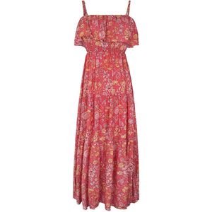 Maxi jurk roze/rood bloemenprint