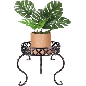 Plantenstandaard metaal bruin - bloempot standaard voor binnen buiten - hoog bloemisterij huis tuin terras - plantenrek potten standaard