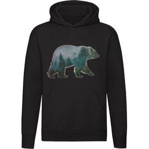 Natuur beer Hoodie - dieren - bruine beer - bos - wild - unisex - trui - sweater - capuchon